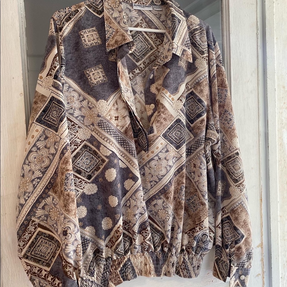Sleek grey silver blouse
